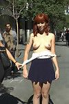 Innocent lilyan red is shamed around the streets of madrid. first she's chained