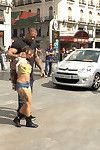 Spanish slut aris dark is paraded around the town square for everyone to see. sh