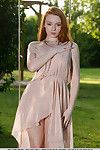 Redheaded teen Kloe Kane revealing full young girl breasts in park