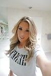Young blonde Samantha Saint taking nude selfies in the bathroom