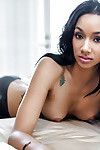 Pretty ebony babe Brittany Madisen uncovering her perfect body