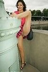 Tan hose tightly hold pantieless chick?s ass and pussy