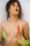 Asian ladyboy in bikini anal toying