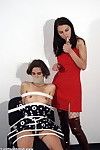 Lesbian mistress tied up her pretty amateur subbie girl and puni
