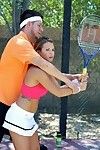 Keisha Grey plays sports outdoor with her boyfriends and then has sex