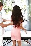 Brazilian brunette pornstar Veronica Rodriguez receiving hot oil massage