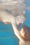 European lesbian pornstars pornstars lick and toy twats underwater in pool