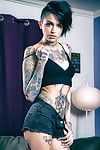Leigh raven exposes her inked body in the living room