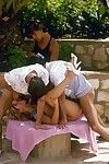 Vintage outdoor threesome sex pics