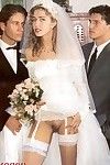 Bride fucked at her wedding by the groom and the best man