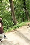 Two amateur lovers meet up for some risky sex in a public park
