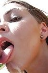 Cute babe Riley Reid gives a blowjob and gets nailed outdoor