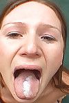 Teen blowjobs and footjob pics with a cum-swallowing teen