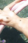 Tiny titted Sara Luv gets underwater doggystyle fuck outdoors after blowjob