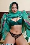 Brunette Indian pornstar Nadia Ali revealing shaved pussy for banging