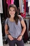 Sweet teenage amateur undressing and spreading her legs in changing room