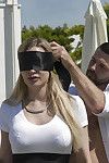 Blindfolded Tamara Grace gets pussy licked & fucked in stockings by Max Deeds