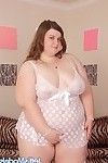 Fatty nude SSBBW Saphire Rose sucks big cock & flaunts huge saggy tits