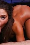 Naked teen pornstar Abella Danger giving massive cock ball licking blowjob