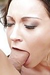 Hot chick Julie Skyhigh sucking off two cocks at same time outdoors
