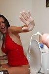 Big titted Kourtney Kane in heels gets covered in cum in sticky group sex