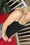 Hot blonde tattooed Kylee Reese strips yoga pants & toys pussy with dildo