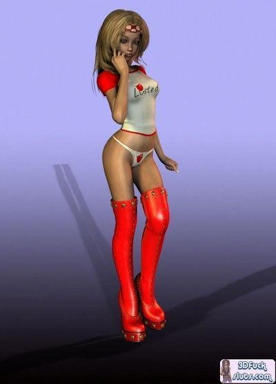 3d toon in panties and boots