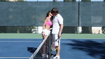 Dillion harper and her coach have their work out