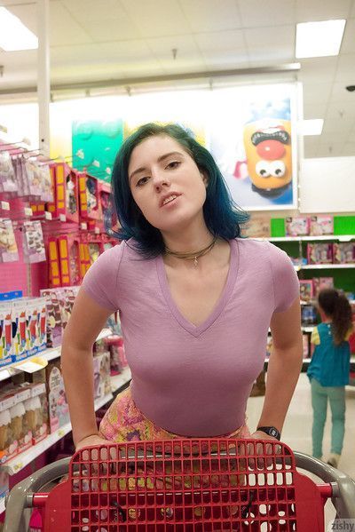 Slutty amateur teen Skylar Anke getting really freaky in a toy store