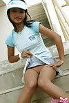 Thai cutie upskirt action outdoors and she has no panties