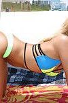 Amateur beach bunny Chanel Collins showing of phat thong covered bottom