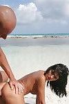 Luscious pornstar Black Angelika enjoys hardcore anal on the beach