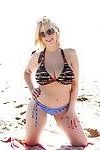 Blonde beach babe Siri plays with huge tits while sucking cock & fucking