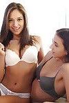 Lesbians teens Belle Knox and Sara Luv are sucking pussies so hot