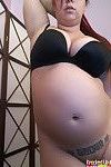 Very pregnant pornstar georgia peach teases with her big juicy t