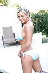 Adorable nympho bree olson poses topless by a pool