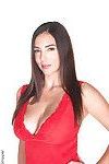 Sexy jelena jensen strips out of her red dress and panties