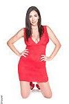 sexy Jelena Jensen Streifen aus der Ihr Rot Kleid und Höschen