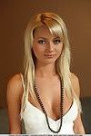 Gorgeous blonde honey Grace C strips out of her sexy white dress