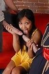 Asian chick Lana Violet getting down with two guys who has monstrous cocks
