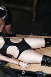 Missy Woods gets trapped in bondage and BDSM tortured with bukkake