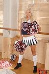 Blonde Euro cheerleader Tracy Delicious flaunting nice coed ass in socks