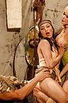 Latina pornstars Riley Steele and Vicki Chase fuck in cosplay threesome