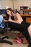 Naughty office babe Holly Michaels gets her shaved cunt nailed hardcore