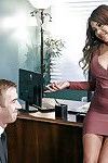 Busty Latina Cassidy Banks giving and receiving oral sex in office
