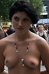 European hottie gets jizzed on then paraded in public with cum