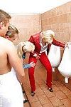 Salacious cum-hungry fetish sluts have some wild clothed pissing fun