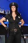 Hot babe in police uniform Ava Addams flashing melons and pussy