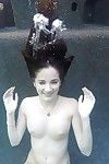 Teen chick Bella Skye spreading shaved cunt underwater outdoors Gonzo style