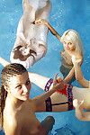 petite วัยรุ่น ผู้หญิงอย่าง ต้อง บา เลสเบี้ยน สนุก ใช้ พวกเขา ของเล่น ใน คน สระว่ายน้ำ